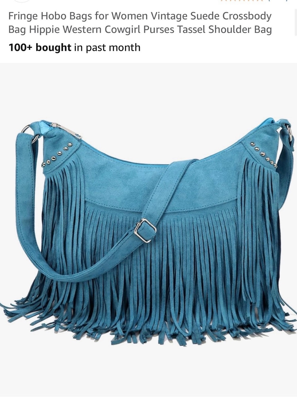 Teal Fringe Crossbody Shoulder Bag